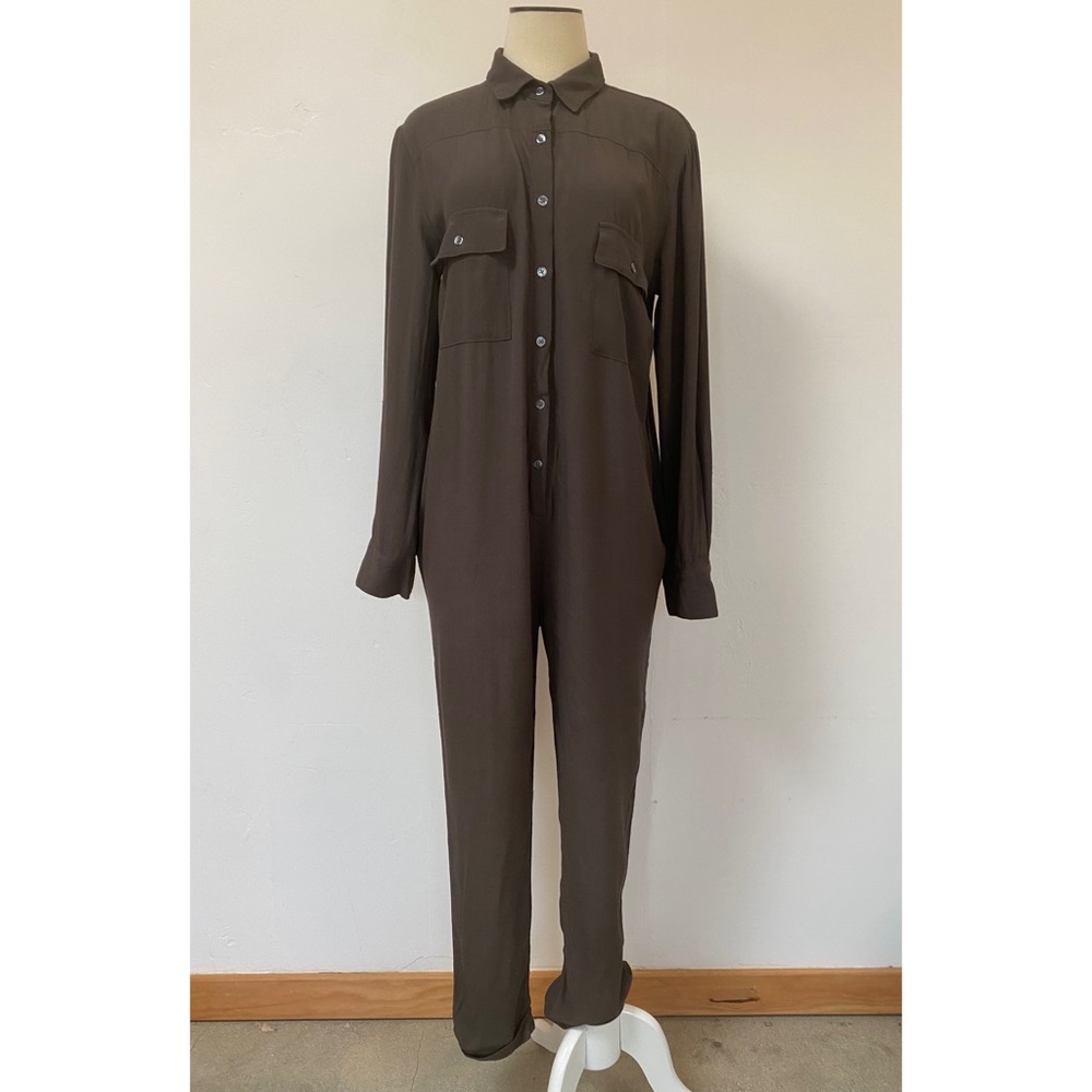 Hatch Jumpsuit in Olive Green Crepe Size 0/S